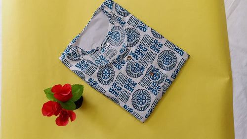 Blue with White Readymade Top